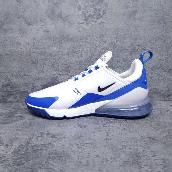 NIKE Air Max 270 Spikeless Golf Shoes Mens 11.5 White Racer Blue CK6483-106 Nby‎ - Picture 2 of 5